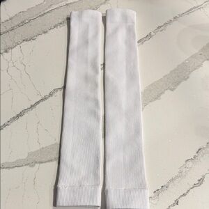 Gridiron Gear Leg Sleeves Ribbed White- Pair